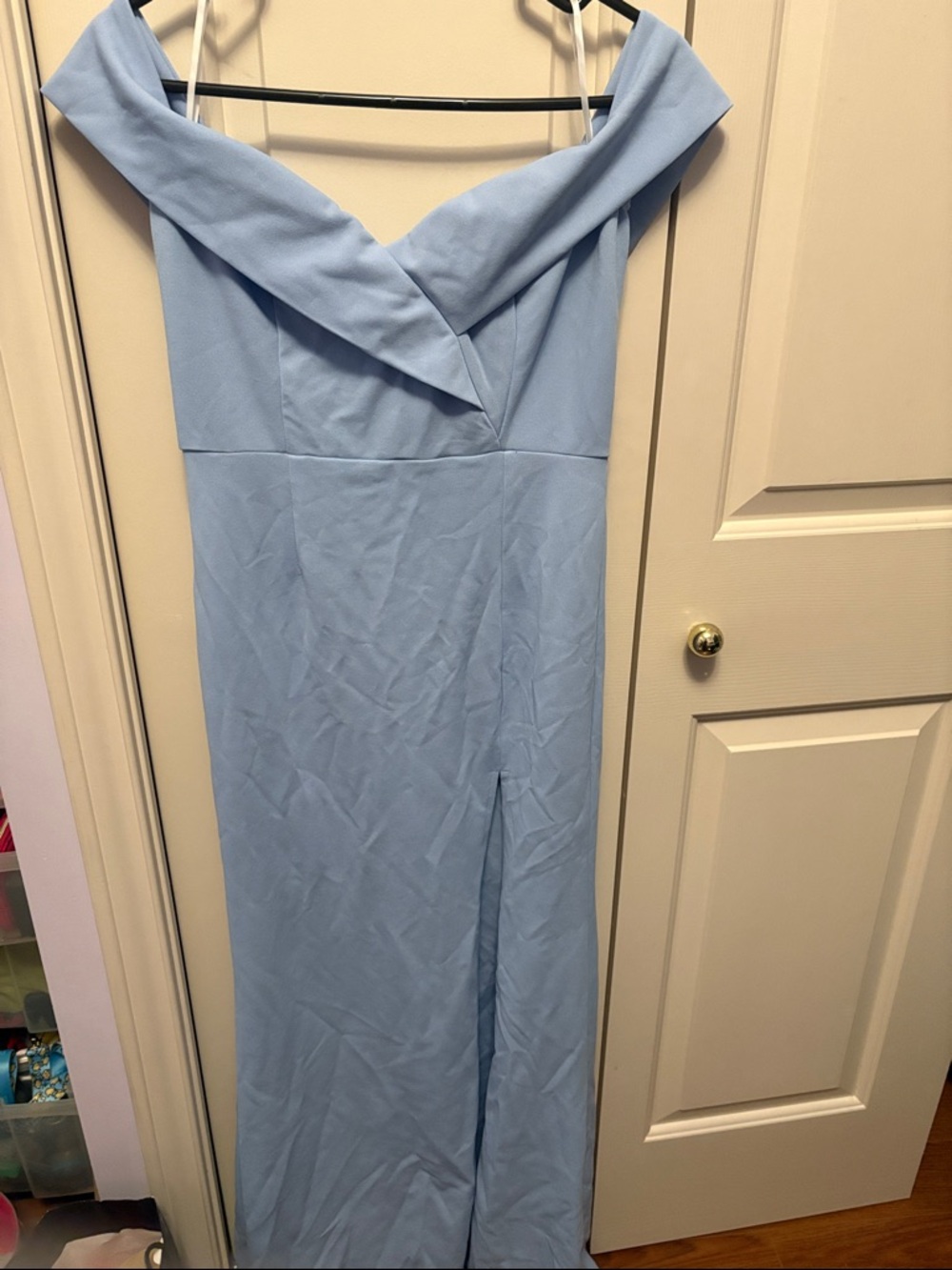 SHEIN Pale Blue Off shoulder dress
